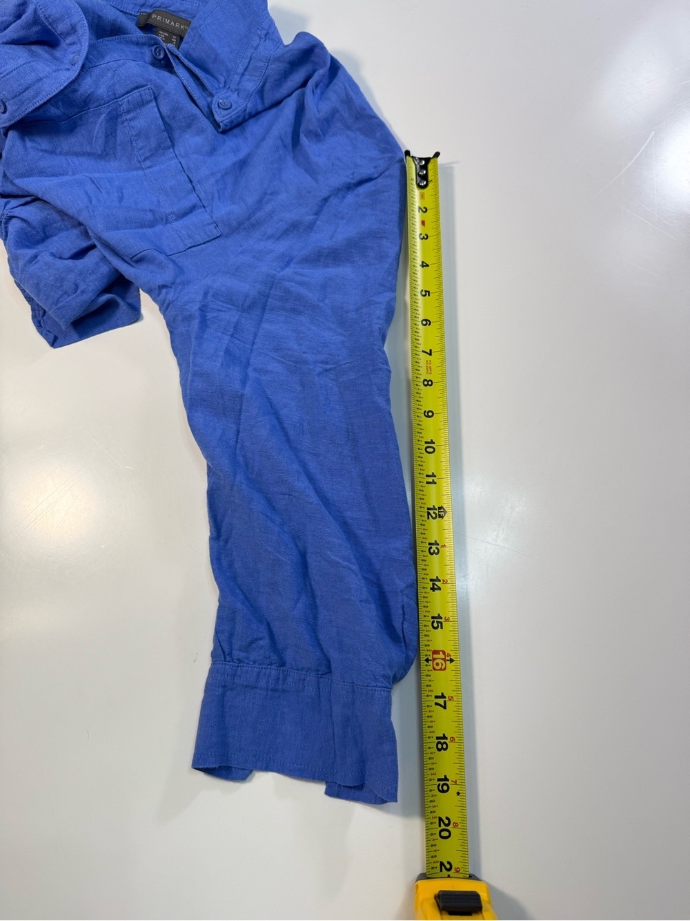 Primark Blue Button-Down Linen Blend Shirt - Picture 9 of 9